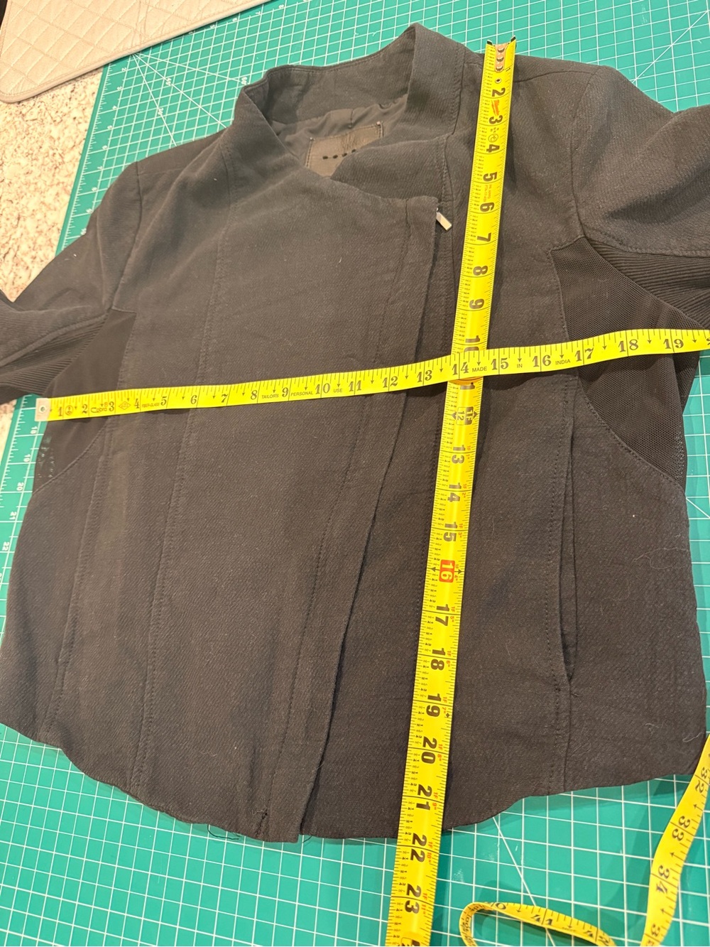 BLANKNYC Black Cotton Moto Jacket Mesh Panel Asymmetrical Zip L - Picture 3 of 9